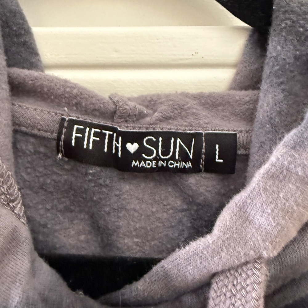 Fifth Sun Women's Tie-Dye Hooded Sweater - Gray & Black - Picture 3 of 3